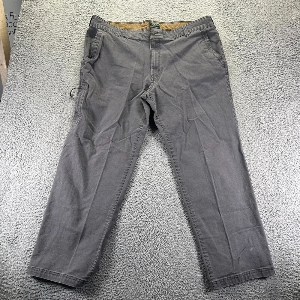 G.H. Bass Pant Mens 42x30 Gray Cotton Straight‎ Baggy Stretch Utility Workwear